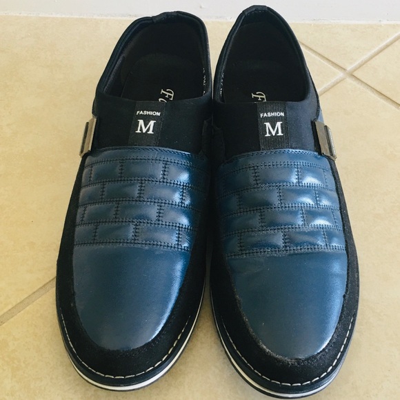 Blue genuine leather shoes for men. NWOT - Picture 5 of 6